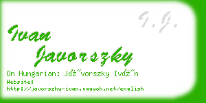 ivan javorszky business card